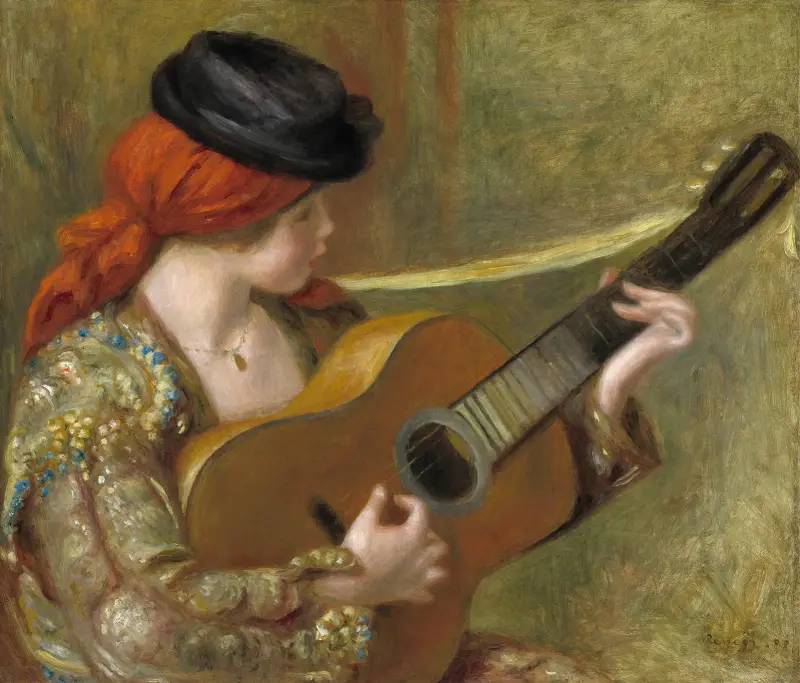 Ung spansk kvinna med gitarr av Pierre-Auguste Renoir