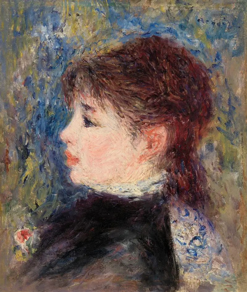 Young Woman with Rose (Jeune fille Ã la rose) av Pierre-Auguste Renoir