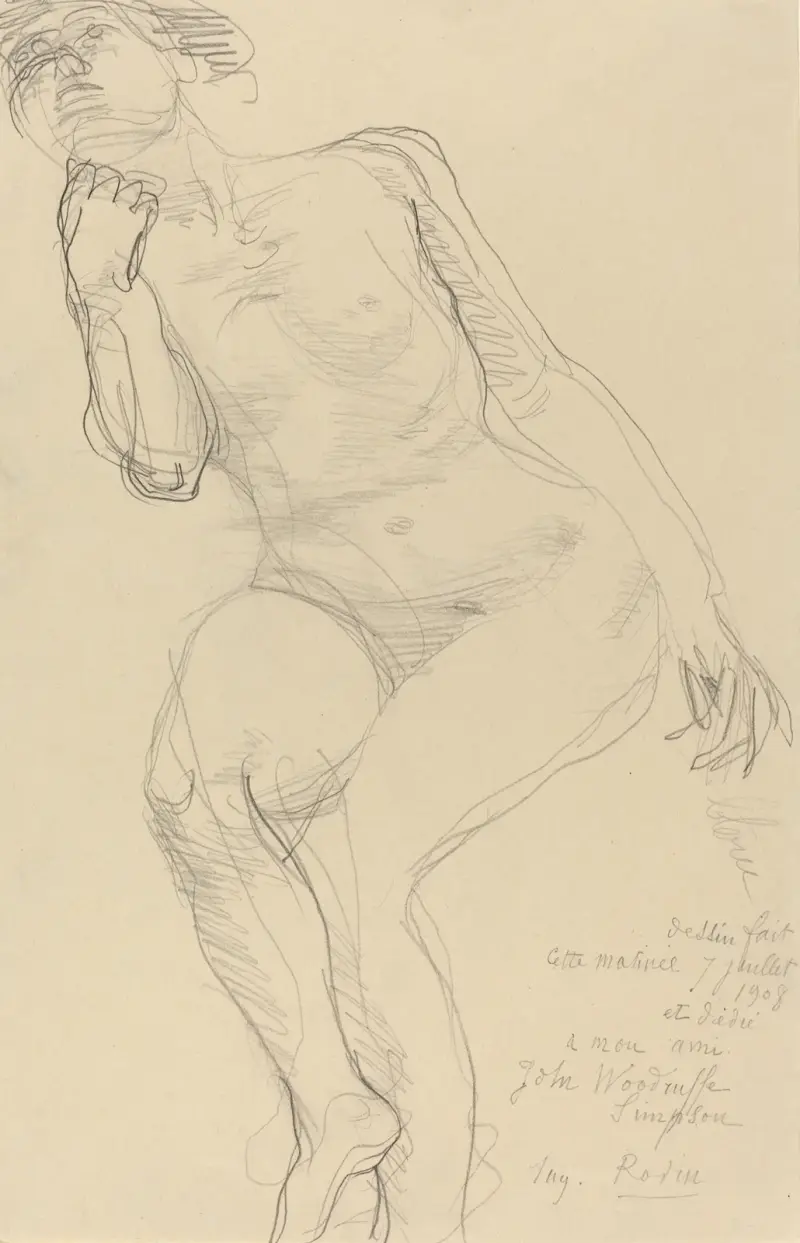 Sitzender weiblicher Akt, nach links gelehnt von Auguste Rodin