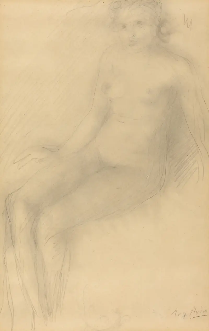 Sitzender weiblicher Akt von Auguste Rodin