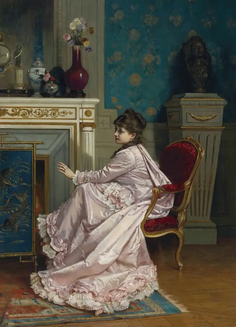 Au Coin De Feu av Auguste Toulmouche