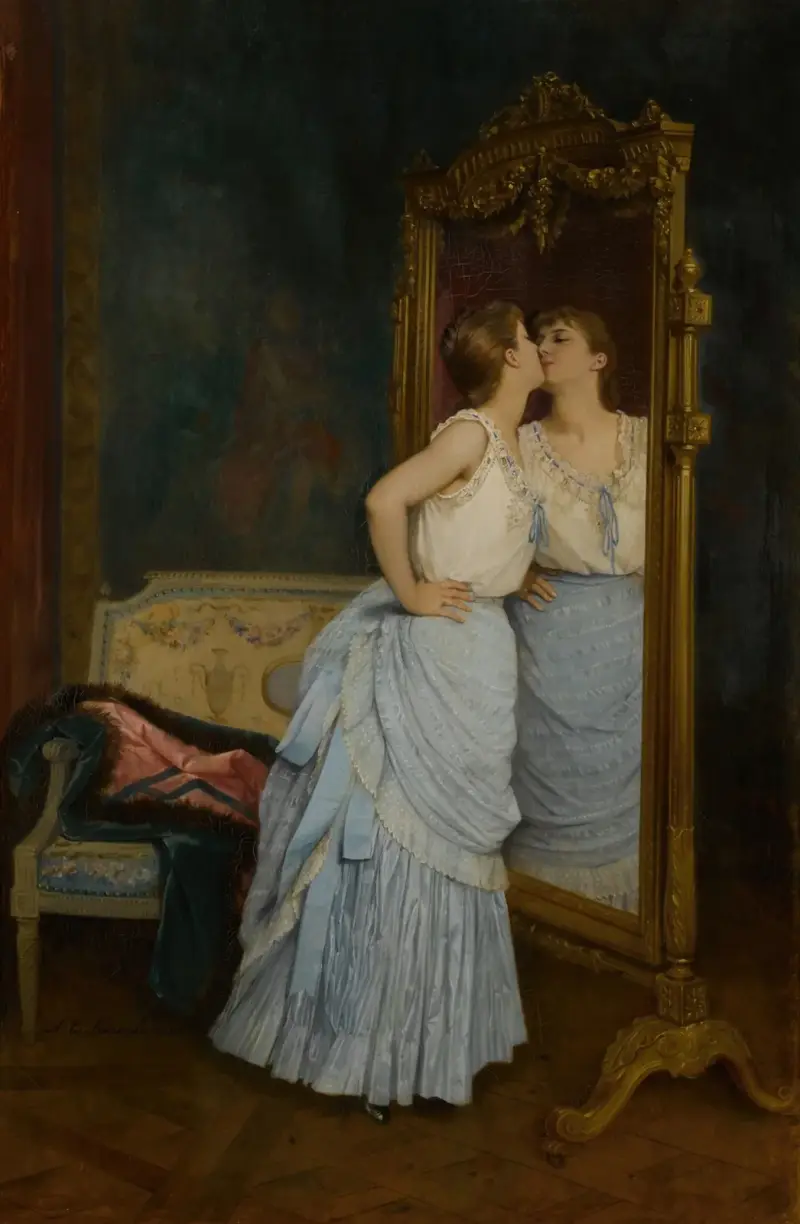 Le miroir av Auguste Toulmouche