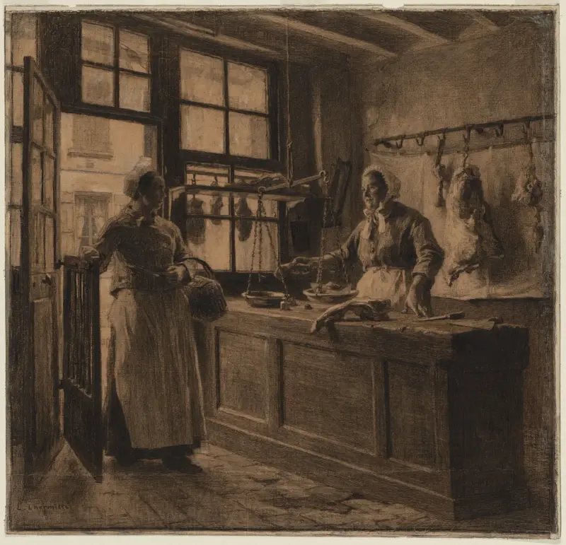 Interiör från en slaktarbutik, 1881 – nr 1 av Léon Augustin Lhermitte