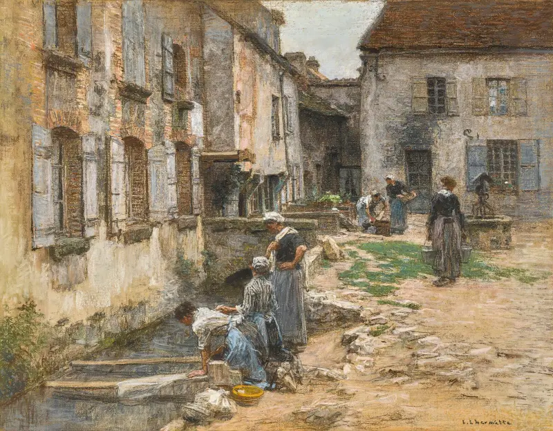 Tvätterskorna i Villenauxe av Léon Augustin Lhermitte