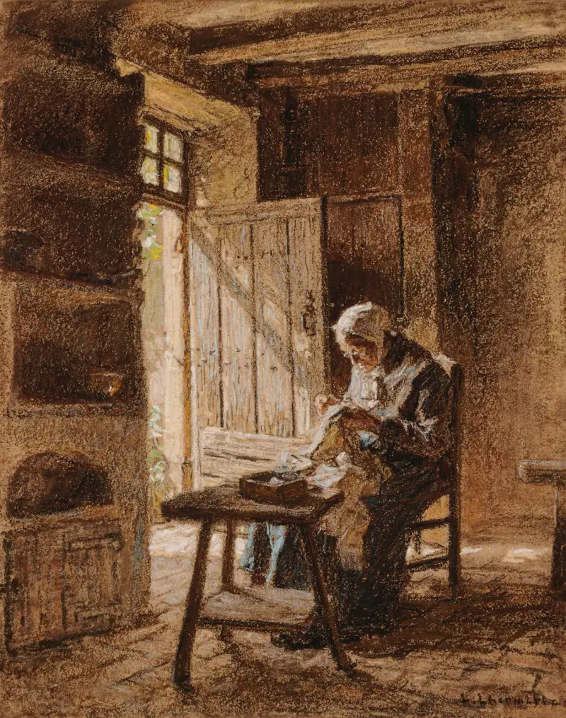 Vieille couturière av Léon Augustin Lhermitte