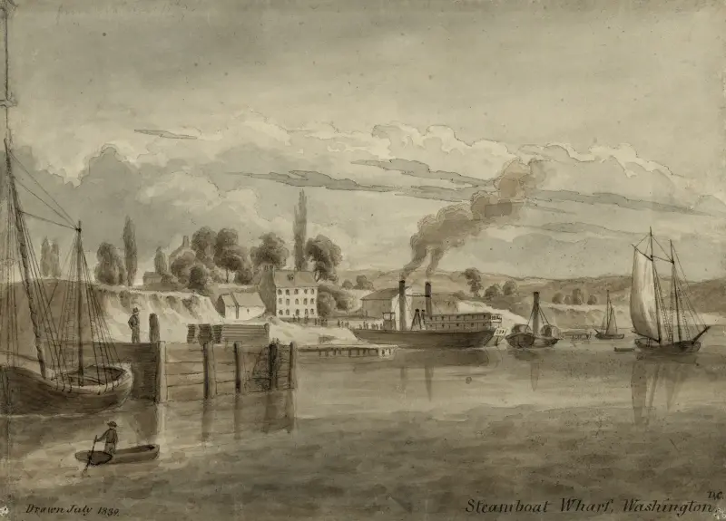 Steamboat Wharf, Washington, D.C. av Augustus Köllner