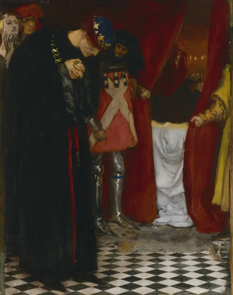 "Kom hit, nådige monark, och se denna kropp", Kung Henrik VI, del II, akt III, scen II av Edwin Austin Abbey