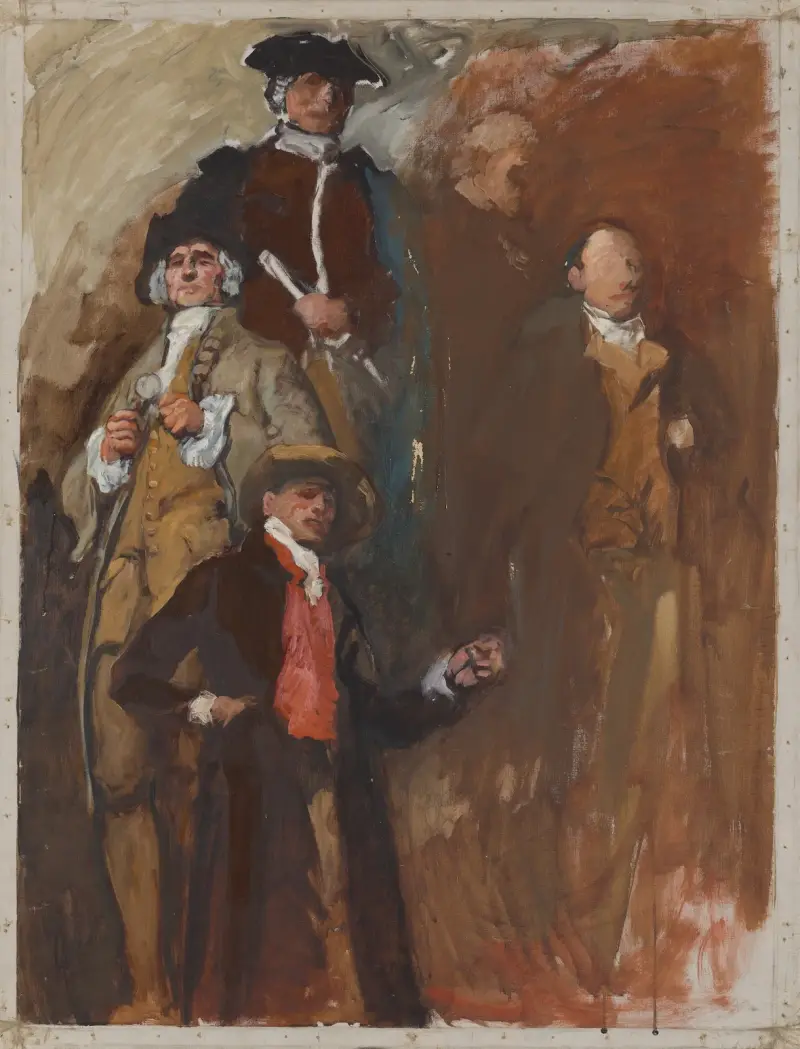 Figurstudie, för The Apotheosis of Pennsylvania, representanthusets kammare, Pennsylvania State Capitol, Harrisburg av Edwin Austin Abbey