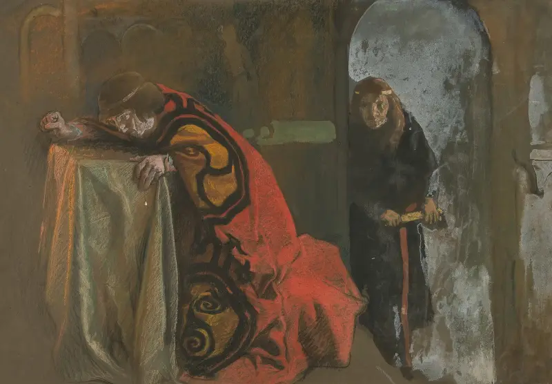 Hamlet: ”Nu kunde jag göra det”, akt III, scen 3, Hamlet av Edwin Austin Abbey