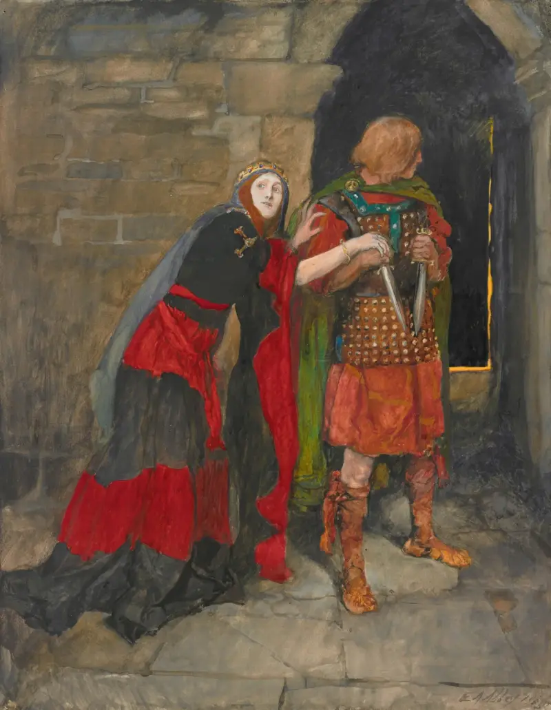 Lady Macbeth: „Infirm of purpose! Give me the daggers…“, Akt II, Szene II, Macbeth von Edwin Austin Abbey