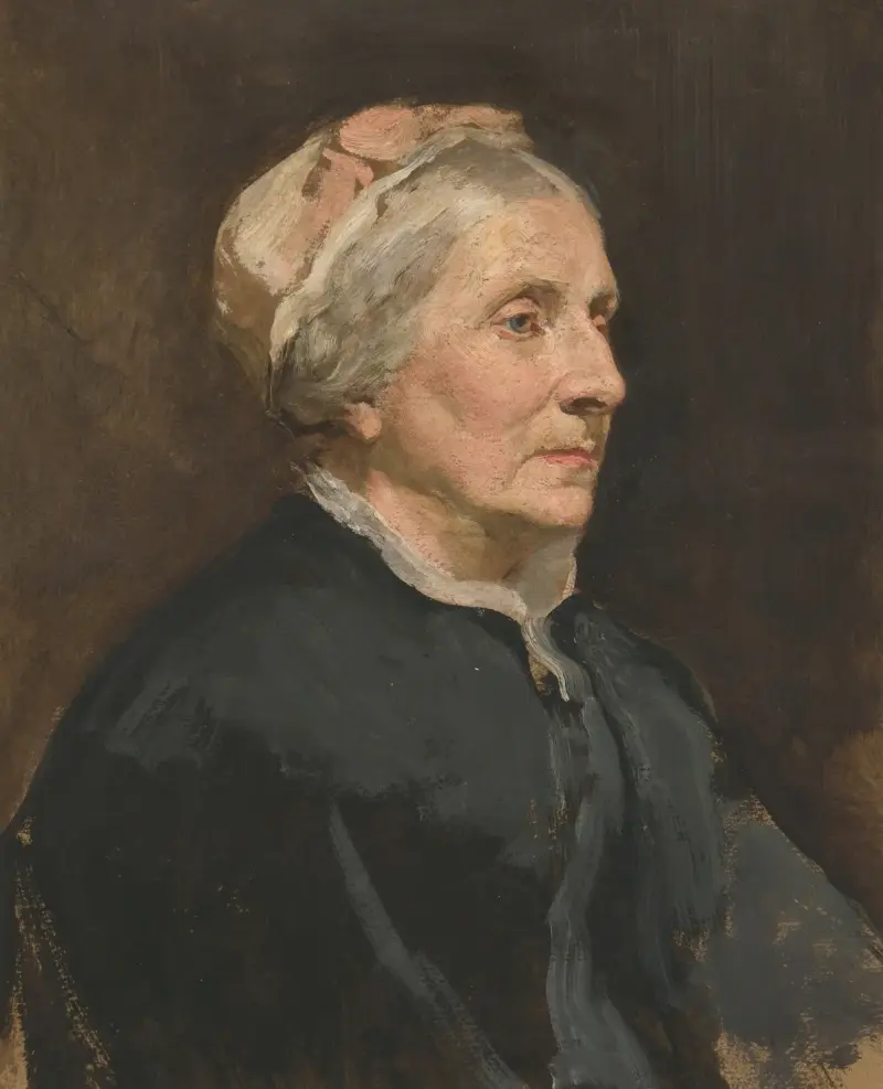 Porträtt av en äldre kvinna av Edwin Austin Abbey
