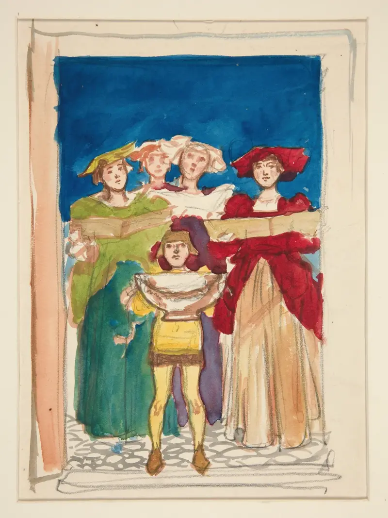 Sketch for Christmas Card av Edwin Austin Abbey