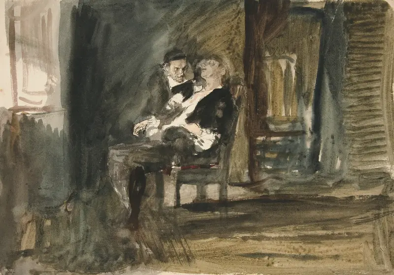 Study for The Scarlet Letter (oil painting) av Edwin Austin Abbey