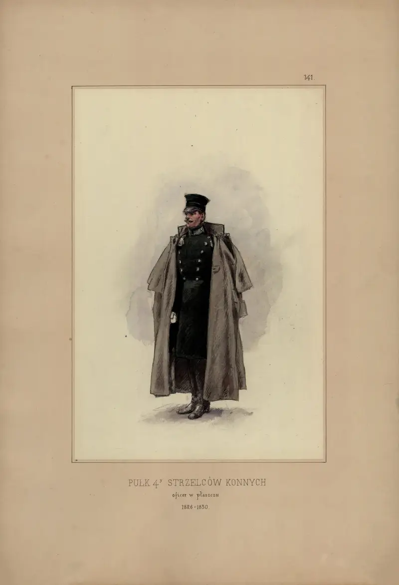 4:e beridna skyttregementet, officer i kappa 1826–1830 av Bronisław Gembarzewski