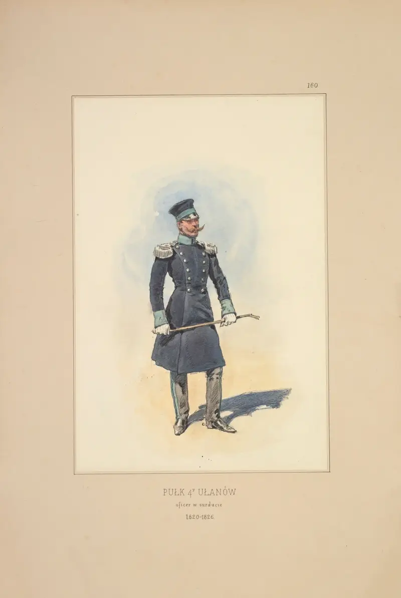 4:e ulanregementet, officer i surdut 1820–1826 av Bronisław Gembarzewski