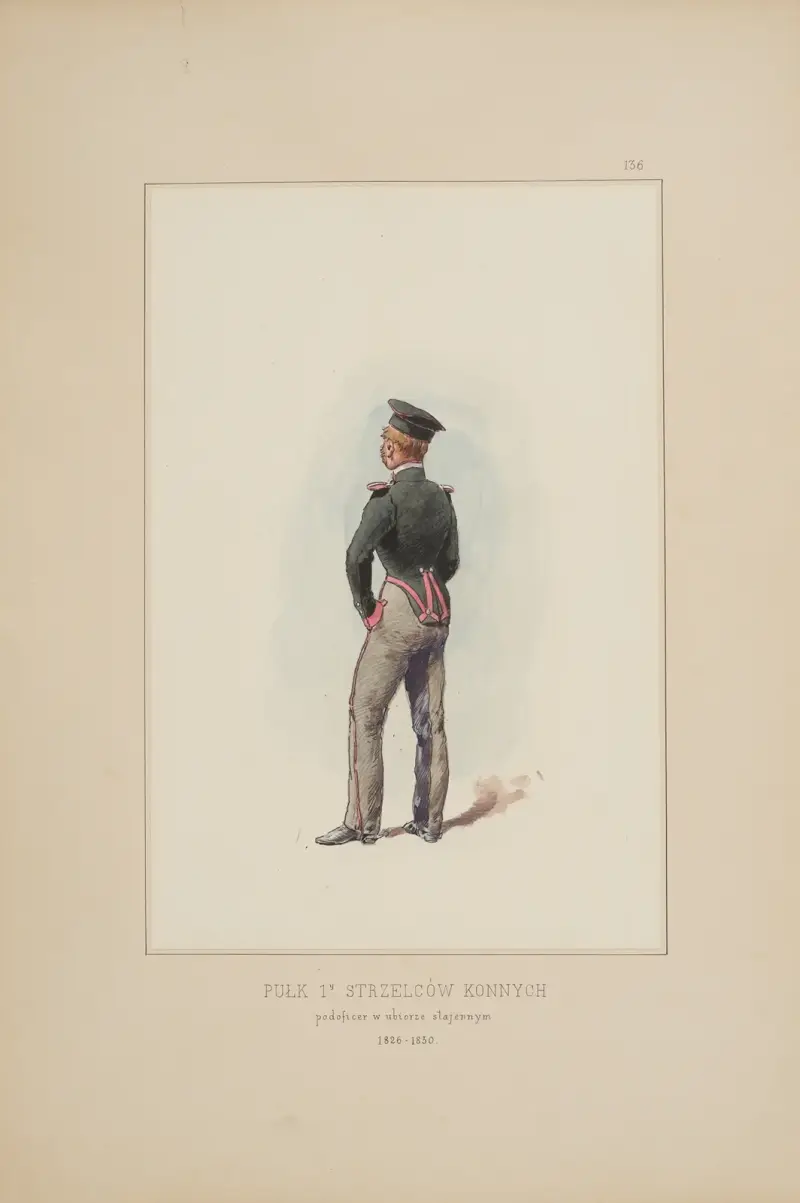 1. Kavallerieschützenregiment, Unteroffizier in Stallmontur 1826–1830 von Bronisław Gembarzewski