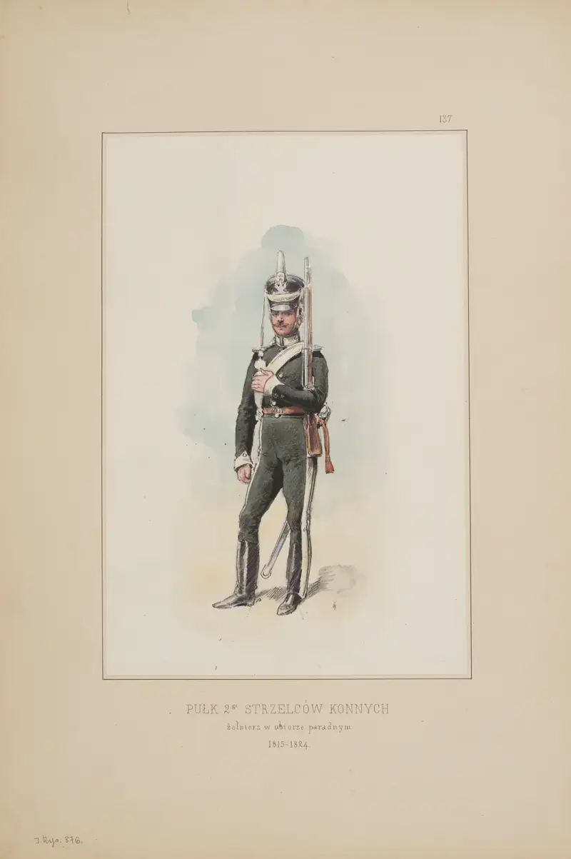 2. Regiment der berittenen Schützen, Soldat in Paradenniform 1815–1824 von Bronisław Gembarzewski