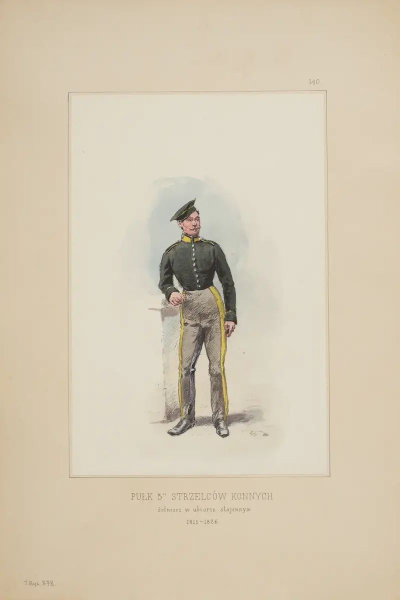 3. Kavallerieschützenregiment, Soldat in Stallmontur 1815–1826 von Bronisław Gembarzewski