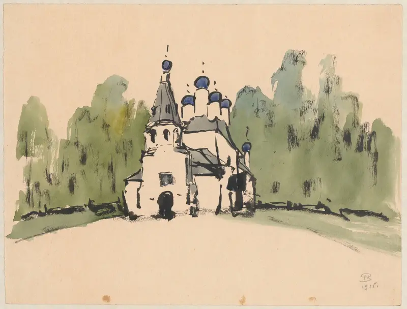 Östorthodoxe Kirche im Grünen von Stanisław Noakowski