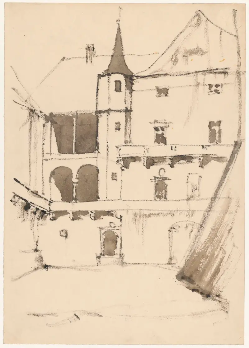 Fragment av en slottsgård med loggia av Stanisław Noakowski