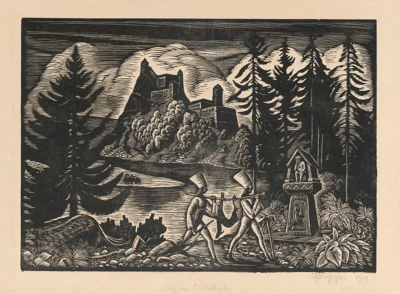 Podhalebergsmän av Władysław Skoczylas
