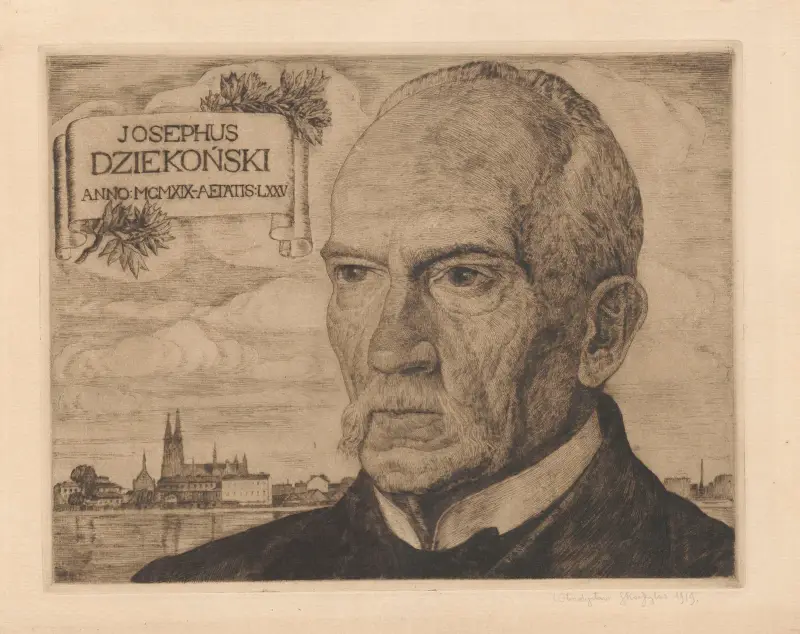 Porträtt av Józef Pius Dziekoński av Władysław Skoczylas