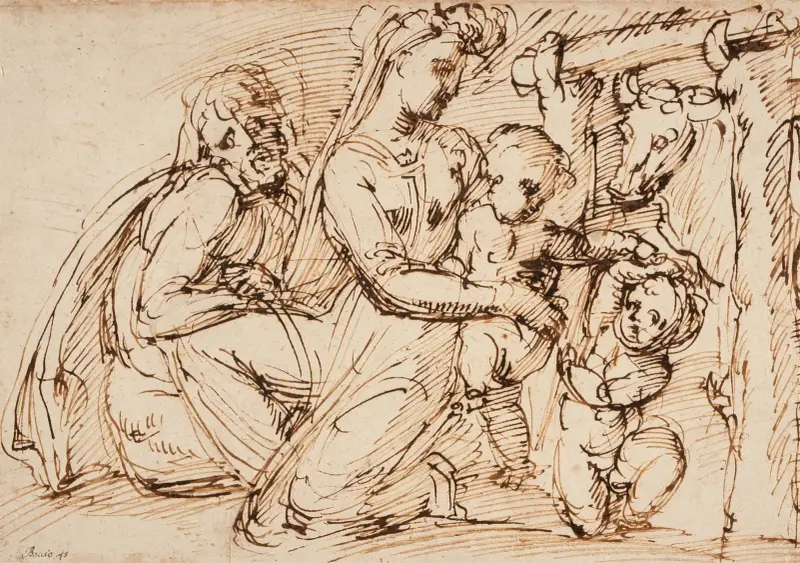 Die Heilige Familie mit Johannes dem Täufer von Baccio Bandinelli
