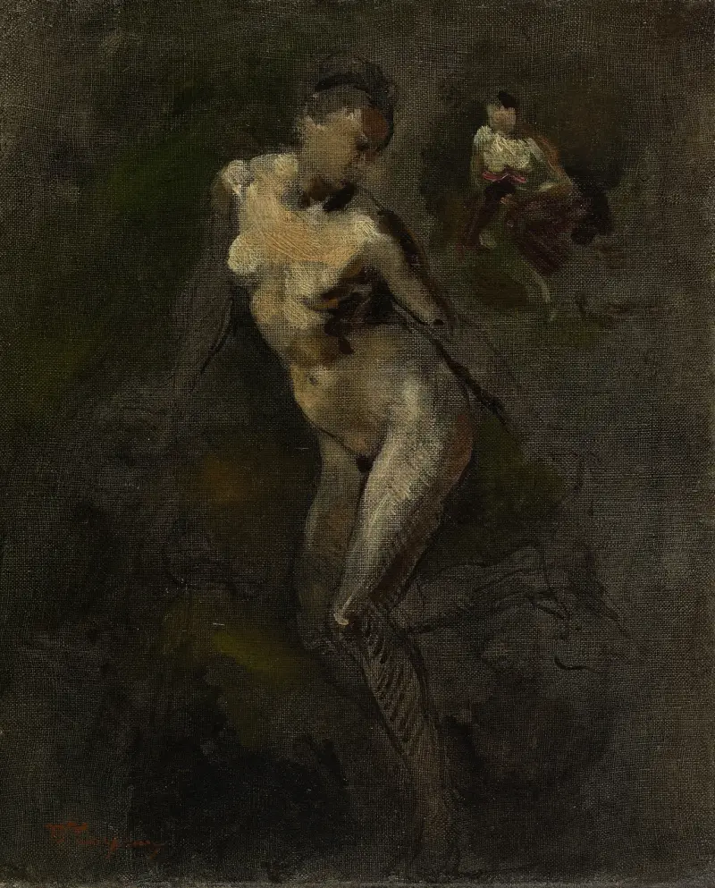 Nakenstudie av kvinna av Jean-Baptiste Carpeaux