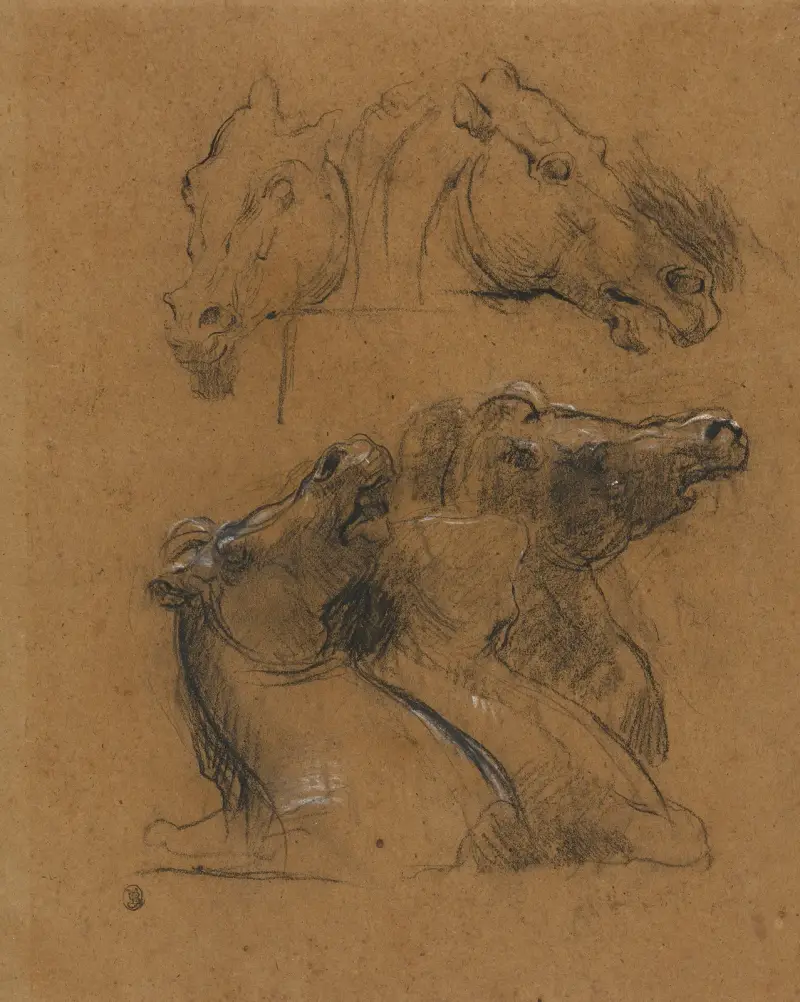 Häststudier (efter Elgin-marmorerna) av Jean-Baptiste Carpeaux