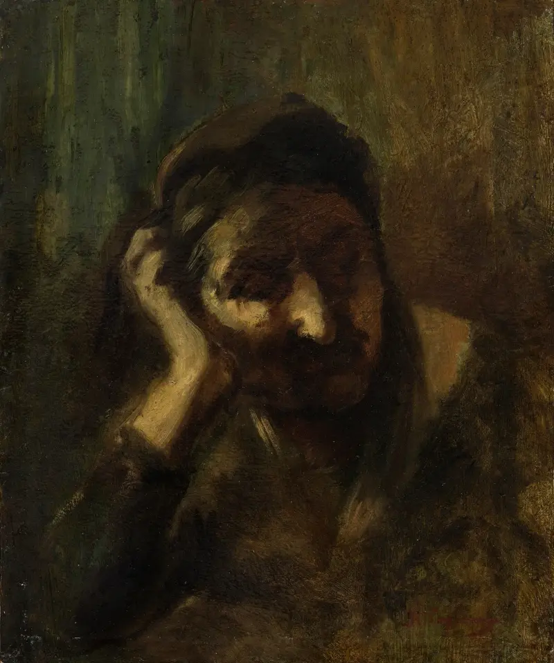 Huvud av en gammal italiensk kvinna, kallad La Palombellas moder av Jean-Baptiste Carpeaux