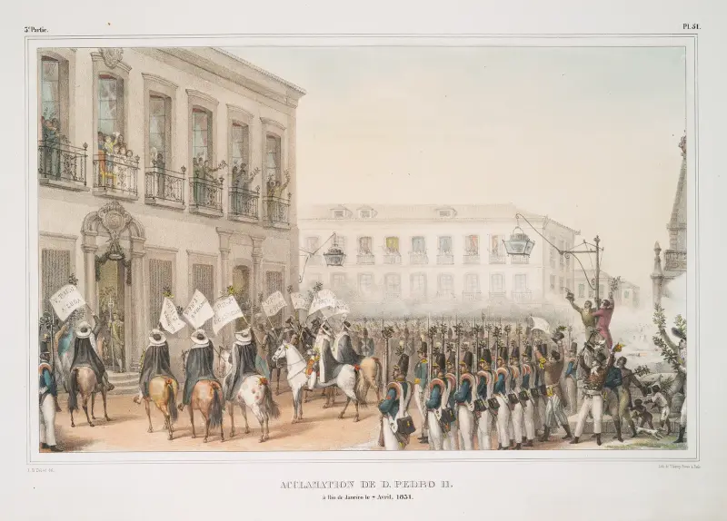 Akklamation av D. Pedro II i Rio de Janeiro den 7 april 1851 av Jean Baptiste Debret