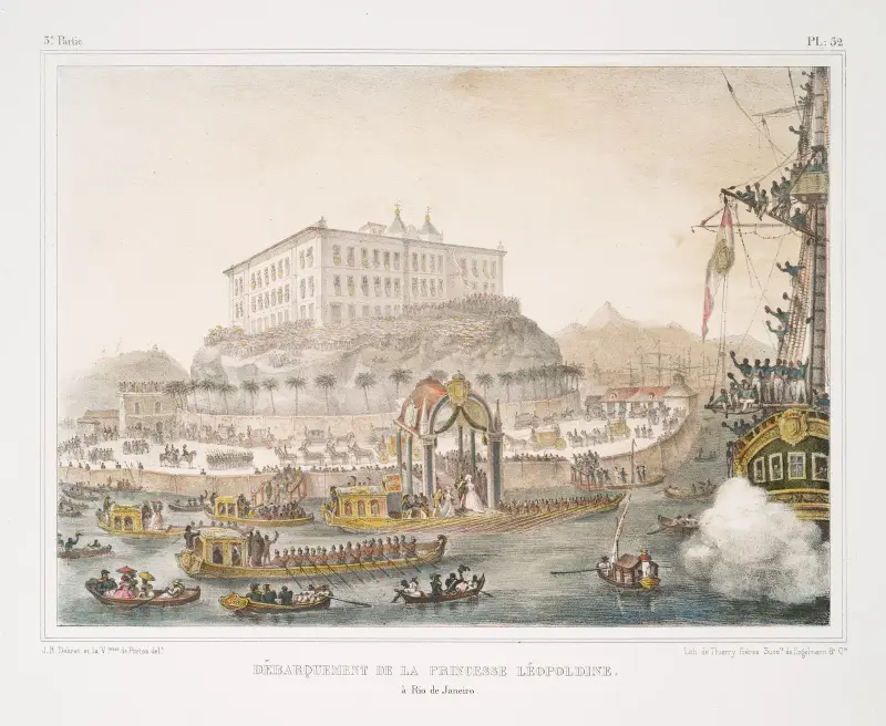 Prinsessan Léopoldines landstigning i Rio de Janeiro av Jean Baptiste Debret