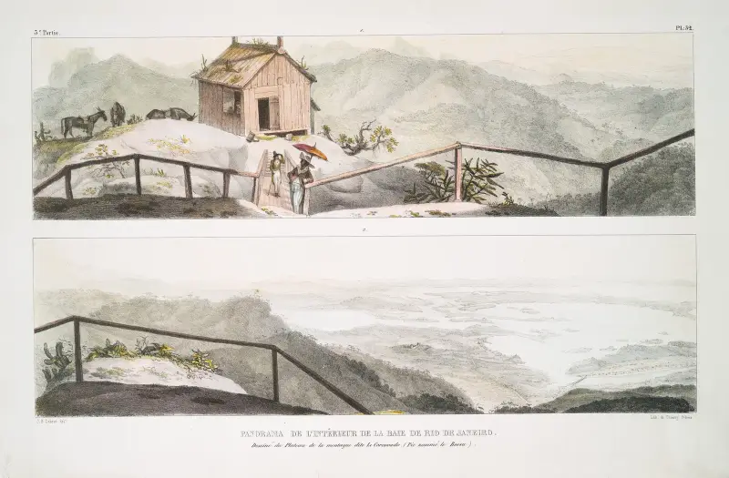 Panorama över det inre av Rio de Janeiros bukt av Jean Baptiste Debret