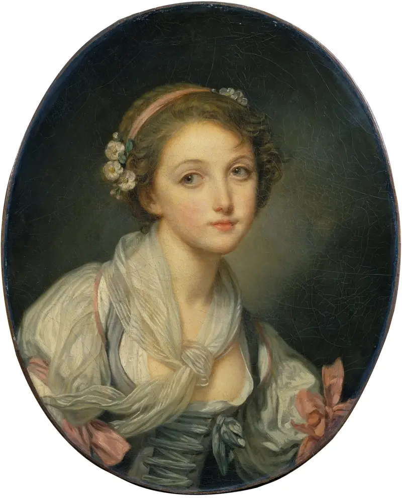 Mädchen mit Gazeschal von Jean-Baptiste Greuze