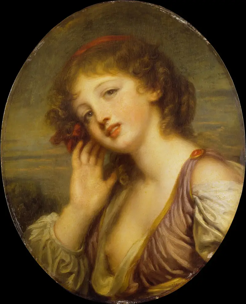 Den lyssnande kvinnan av Jean-Baptiste Greuze