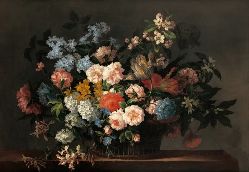 Stilleben med blomsterkorg av Jean-Baptiste Monnoyer