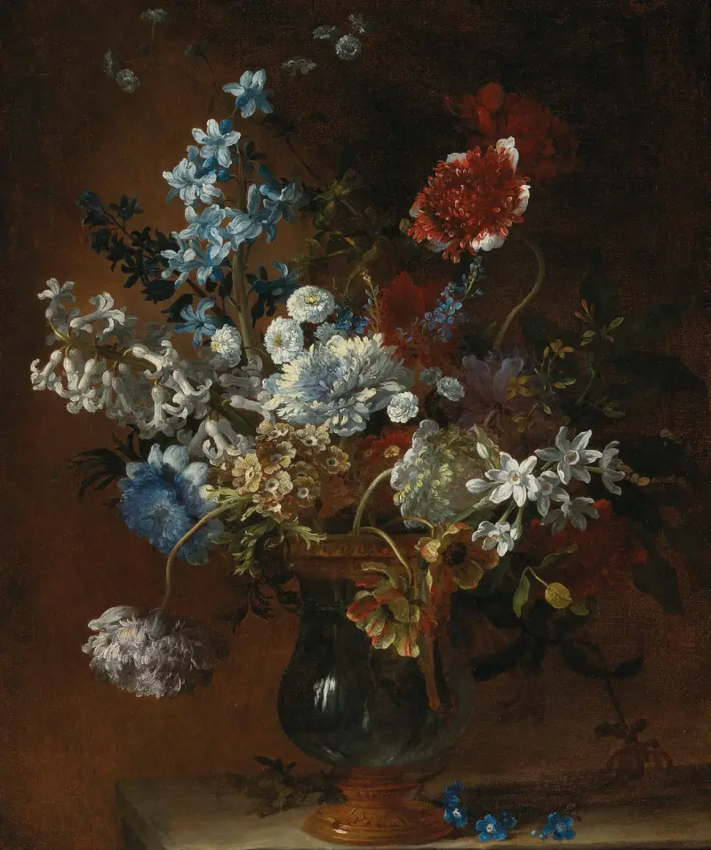 Stilleben med blommor i en vas av Jean-Baptiste Monnoyer