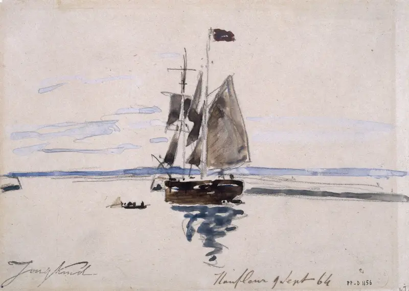 La Mer à Honfleur av Johan Barthold Jongkind