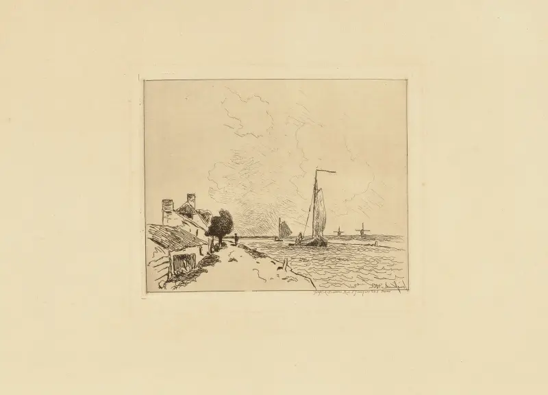 Les deux Barques à voile av Johan Barthold Jongkind