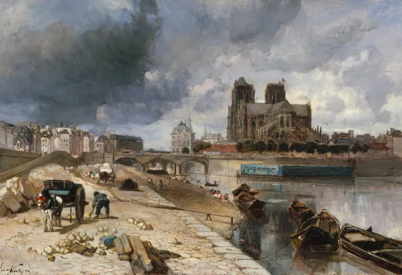 Notre-Dame från Quai de la Tournelle av Johan Barthold Jongkind