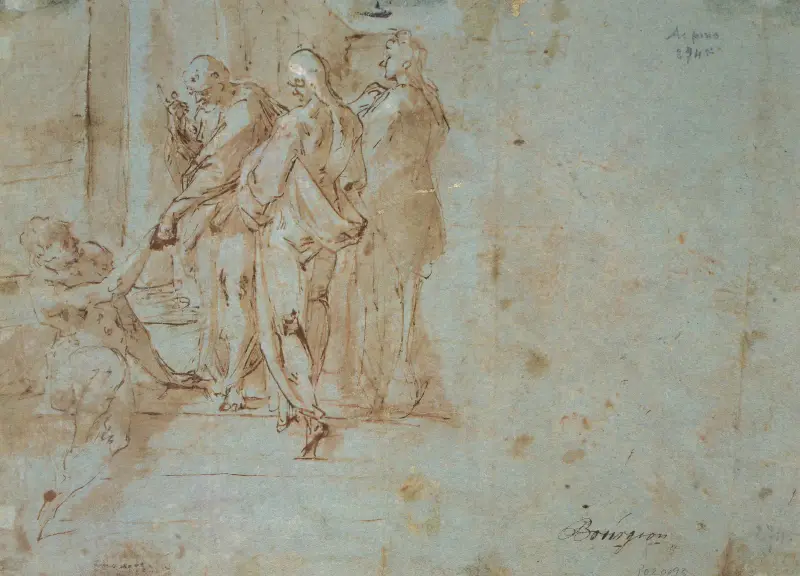 Petrus und Johannes heilen einen Lahmen an der Tempelpforte von Bartholomaeus Spranger