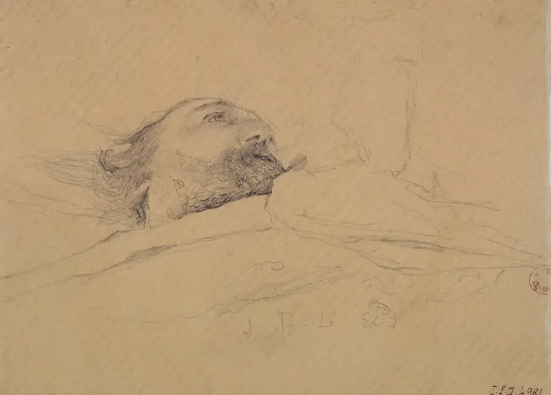 Gambetta på sin dödsbädd, 1883 av Jules Bastien-Lepage