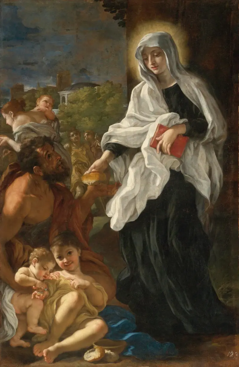 Den saliga Ludovica Albertoni utdelar allmosor av Giovanni Battista Gaulli