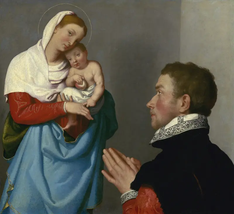 En gentleman i tillbedjan inför Madonnan av Giovanni Battista Moroni