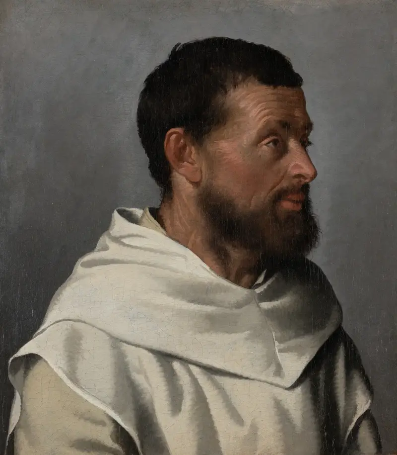 Porträtt av en lekbroder av Giovanni Battista Moroni