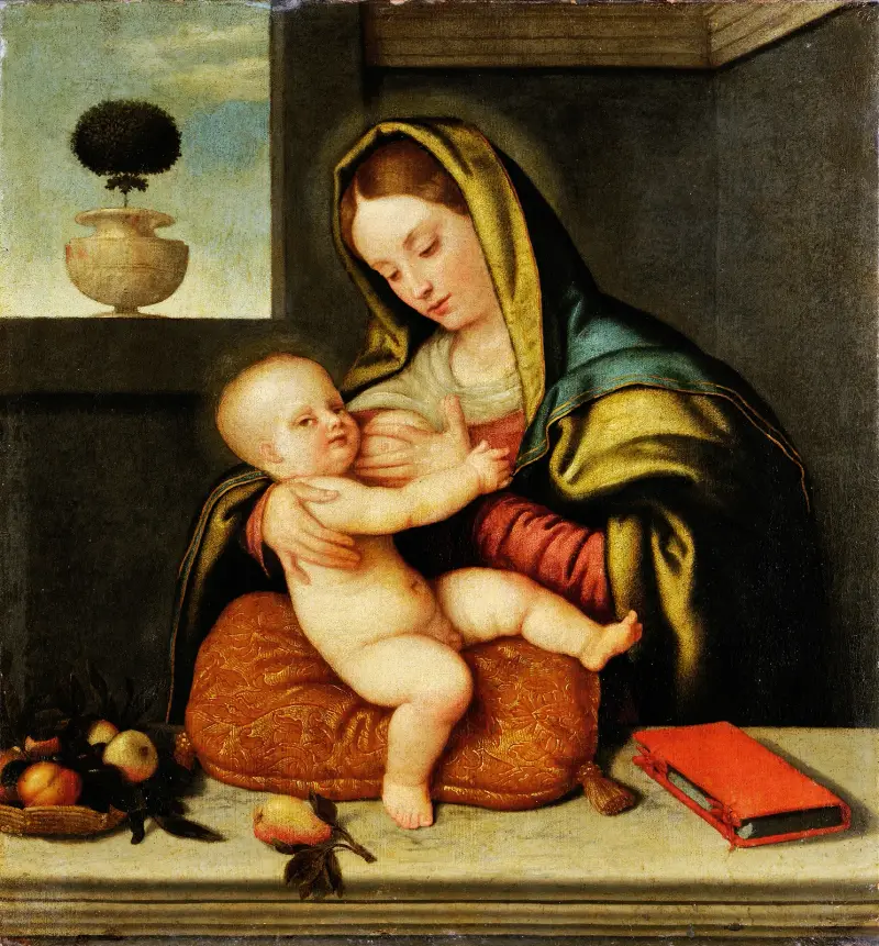 The Virgin Nursing The Child av Giovanni Battista Moroni