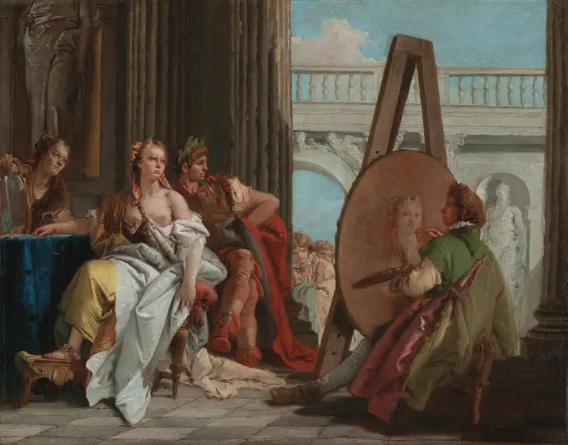 Alexander den store och Campaspe i Apelles ateljé av Giovanni Battista Tiepolo