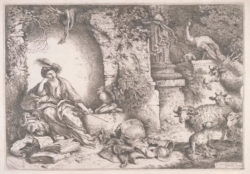 Kirke verwandelt die Gefährten des Odysseus in Tiere von Giovanni Benedetto Castiglione