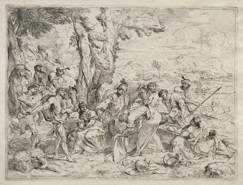 Laban szuka bożków w bagażu Racheli, Giovanni Benedetto Castiglione