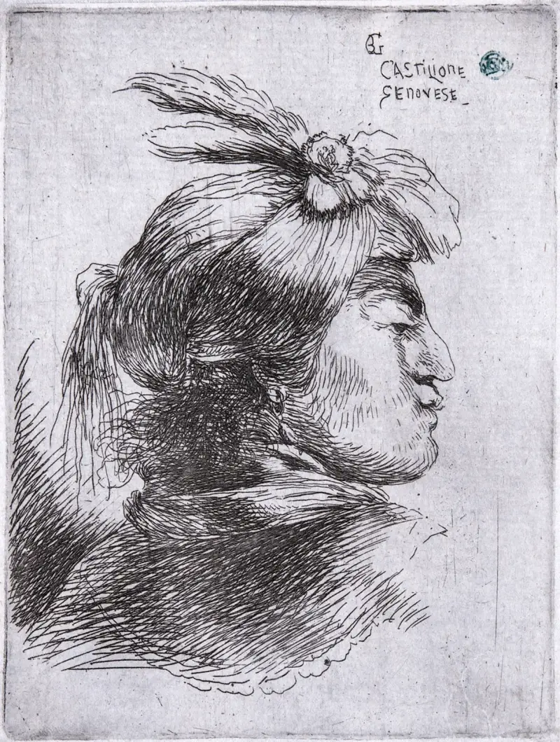 Man i profil av Giovanni Benedetto Castiglione